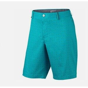 Nike Golf Mens Modern Fit Print Shorts Teal Blue 746651-418 Size 32 Dri-Fit